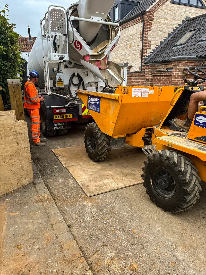 Ryan Kemp Civils & Landscaping work in progress at High Street Waltham